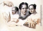 Studies of female and male heads and hands, 1815 - Abraham Constantin