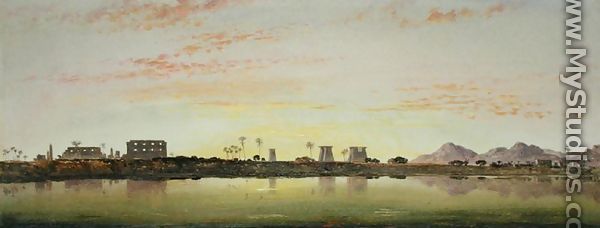 Pylons at Karnak, the Theban Mountains in the Distance - Edward William Cooke