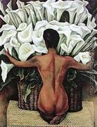 Nude With Calla Lilies - Diego Rivera