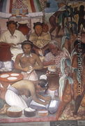 Cultivation of Maize and Preparation of Pancakes, detail from the Huastec Civilisation, 1950 - Diego Rivera