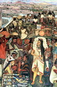 The Market of Tlatelolco including Dona Marina figure, part of the series, Epic of the Mexican People,  1929-35 - Diego Rivera