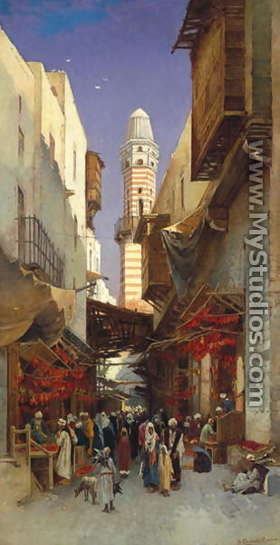 An Egyptian bazaar - Hermann David Solomon Corrodi