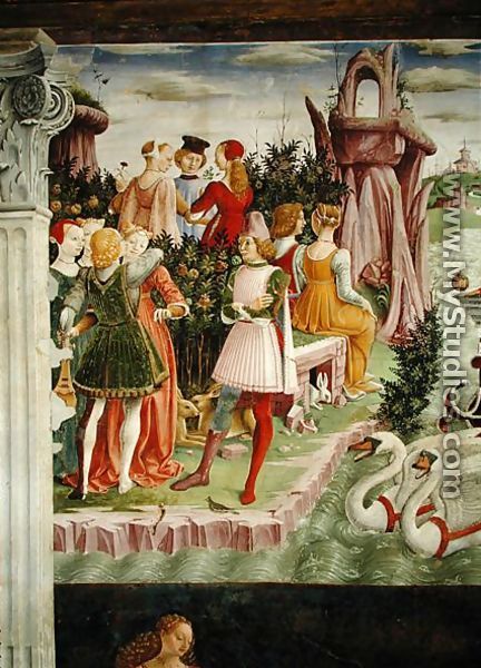 The Triumph of Venus  April from the Room of the Months (detail) c.1467-70 - Francesco Del Cossa