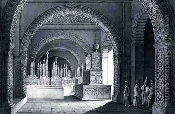 View of the Tomb of the Family of Mohammed Ali Pacha, in the Cemetery of the Imam, from Monuments and Buildings of Cairo - Pascal Xavier  (after) Coste