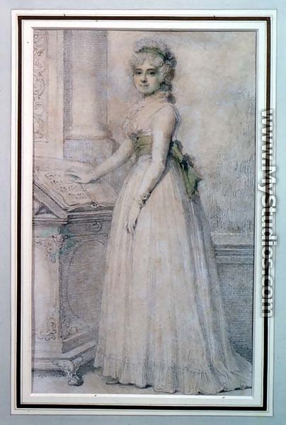 Portrait of a woman by a music stand - Richard Cosway