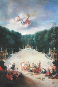 The Groves of Versailles. View of the Arc de Triomphe and France Triumphant with Nymphs Chaining Captives before Venus and Mars, 1688 - Jean II Cotelle