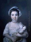 A Portrait of Lady Ann Fitzpatrick Holding a Doll - Francis Cotes