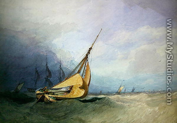 Seascape with Boats - Miles Edmund Cotman