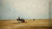 Figures with a Donkey on a French Beach - David Cox