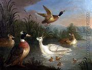 Ducks on a River Landscape - Marmaduke Craddock