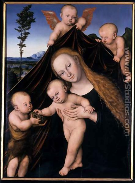 Madonna and Child with John the Baptist, 1534 - Lucas The Younger Cranach
