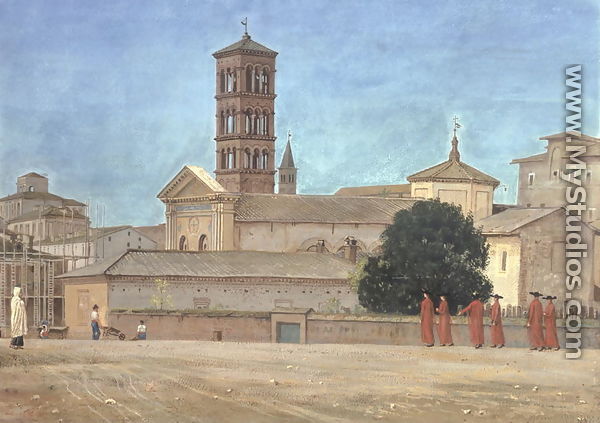 View of the Campanile of Santa Francesca Romana, Rome, 1873 - Walter Crane