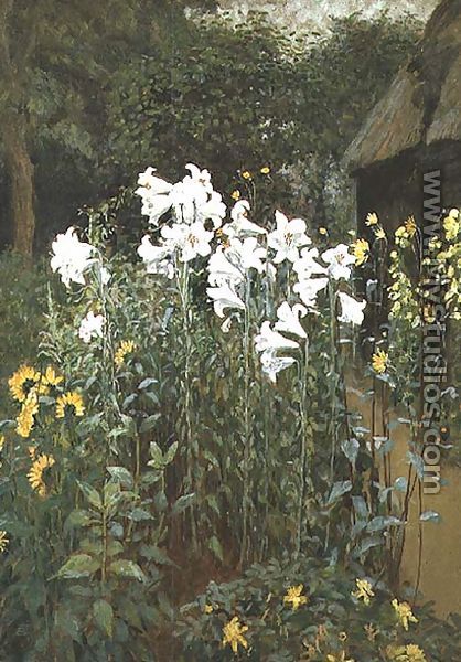 Madonna Lilies in a Garden - Walter Crane