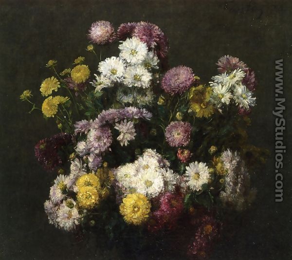 Flowers, Chrysanthemums - Ignace Henri Jean Fantin-Latour