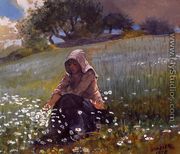 Girl and Daisies - Winslow Homer