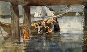 Childred Playing under a Gloucester Wharf - Winslow Homer