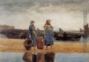 Two Girls at the Beach, Tynemouth - Winslow Homer