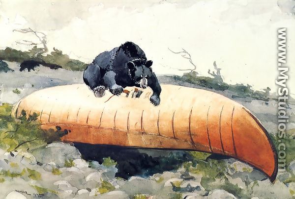 Bear and Canoe - Winslow Homer