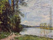 The Path from Veneux to Thomery along the Water, Evening - Alfred Sisley