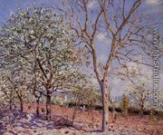 Plum and Walnut Trees in Spring - Alfred Sisley