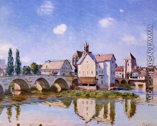 The Moret Bridge in the Sunlight - Alfred Sisley