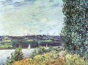 Banks of the Seine, Wind Blowing - Alfred Sisley