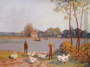 By the River Loing - Alfred Sisley