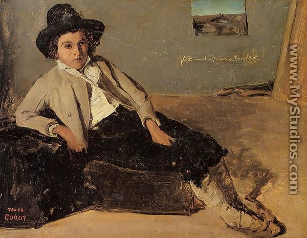 Italian Youth Sitting in Corot
