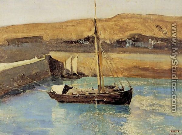 Honfleur - Fishing Boat - Jean-Baptiste-Camille Corot