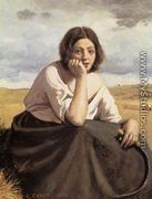 Harvester Holding Her Sickle - Jean-Baptiste-Camille Corot