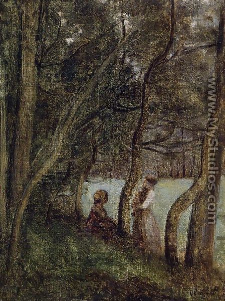Les Alinges, Haute Savoie, Figures under the Trees - Jean-Baptiste-Camille Corot