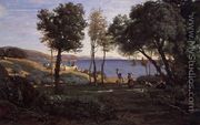 View near Naples - Jean-Baptiste-Camille Corot
