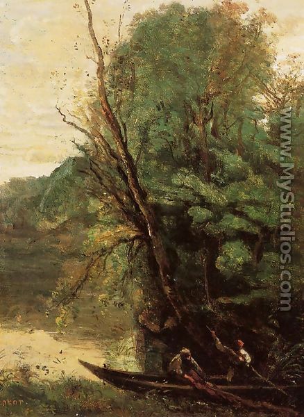 Fishing with Nets, Evening - Jean-Baptiste-Camille Corot