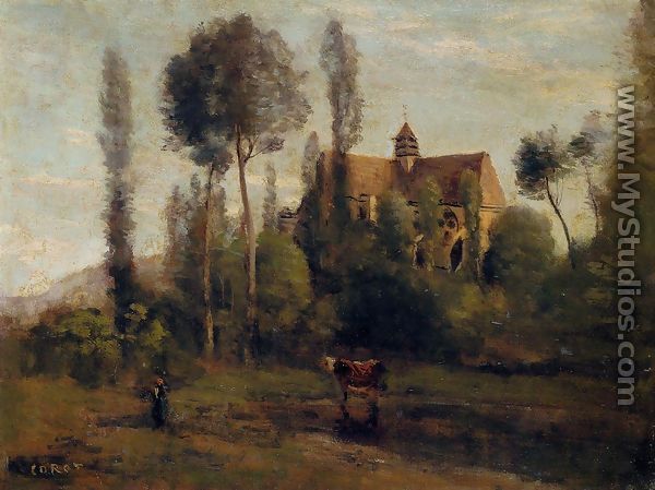 The Church at Essommes, near the Chateau Thierry - Jean-Baptiste-Camille Corot
