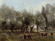 Women in a Field of Willows - Jean-Baptiste-Camille Corot