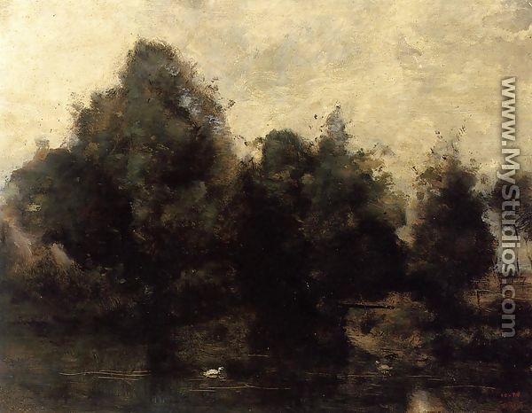 Near Arras, the Banks of the Scarpe - Jean-Baptiste-Camille Corot