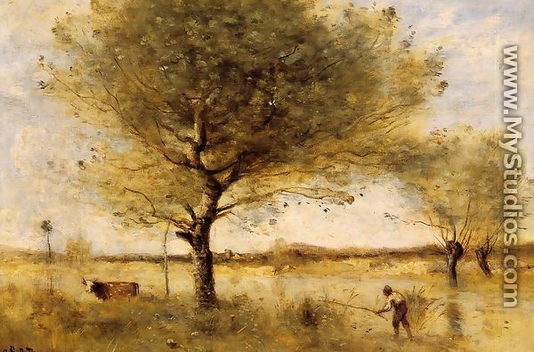 Pond with a Large Tree - Jean-Baptiste-Camille Corot