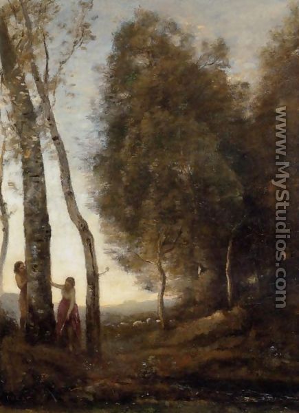 Shepherd and Shepherdess at Play - Jean-Baptiste-Camille Corot