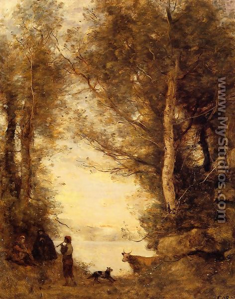 Flute Player at Lake Albano - Jean-Baptiste-Camille Corot