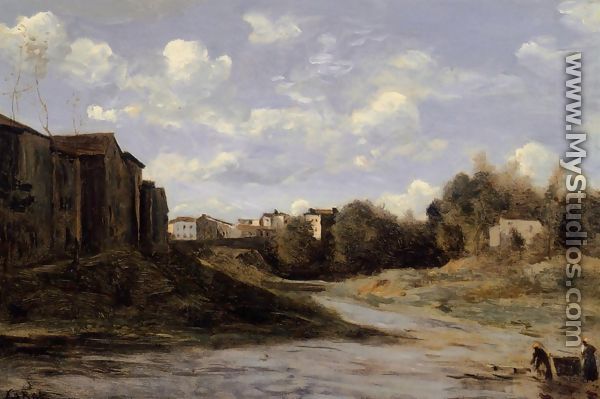 The Banks of the Midouze, Mont-de-Marsan, as Seen from the Pont du Commerce - Jean-Baptiste-Camille Corot