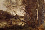 Pond at Ville d'Avray, with Leaning Trees - Jean-Baptiste-Camille Corot