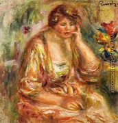 Andree in a Pink Dress - Pierre Auguste Renoir