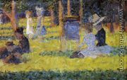 Woman Seated and Baby Carriage - Georges Seurat