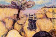 Landscape with Strolling Breton Women - Charles Laval