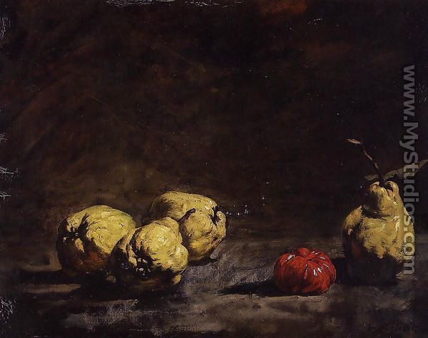 Still Life with Pears and a Qince - Theodule Augustine Ribot