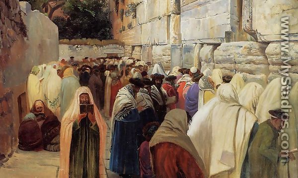Jews at the Wailing Wall - Gustave Bauernfeind