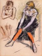 Dancer with Red Stockings - Edgar Degas
