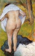 Nude Woman Pulling on Her Clothes - Edgar Degas