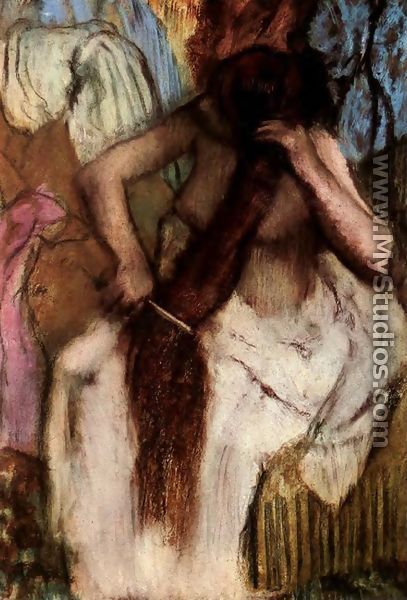 Seated Woman Combing Her Hair - Edgar Degas