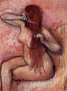 Seated Nude Combing Her Hair - Edgar Degas